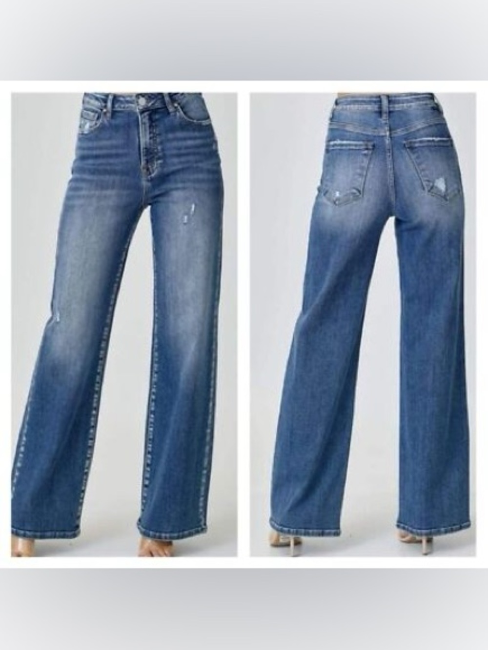 Risen Los Angeles High-Rise Wide-Leg Women's Jeans - Blue